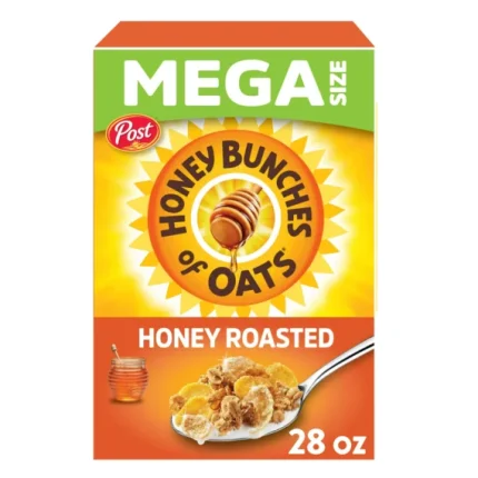 Honey Bunches of Oats Honey Roasted, Heart Healthy, Low Fat, Whole Grain Cereal, Crunchy 28 oz Box